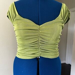 Elegant Green Ruched Women's Top